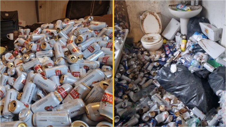 'Impressive' stack of Stella cans piled up in hoarder's home